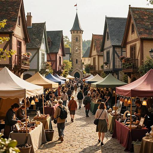 Enchanted Medieval Marketplace Scene