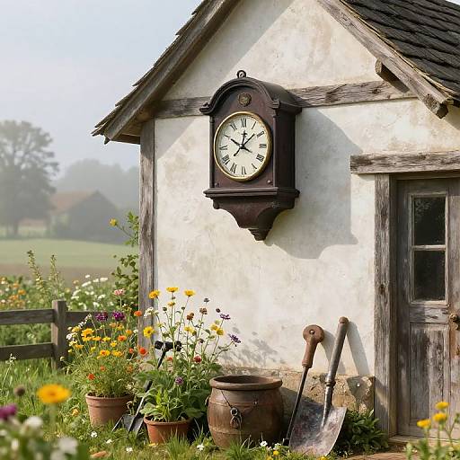Rustic Countryside with Comtoise Clock