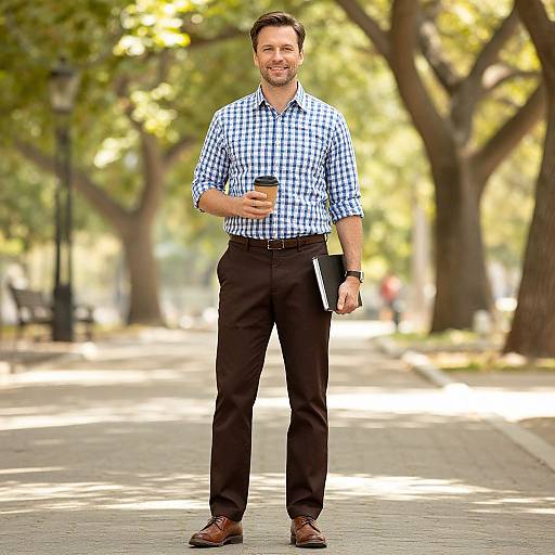 Confident Man in Sunny Park Setting