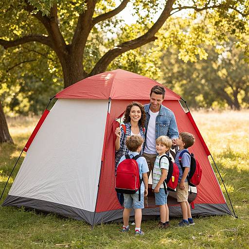 Family Tent in Sunny Meadow