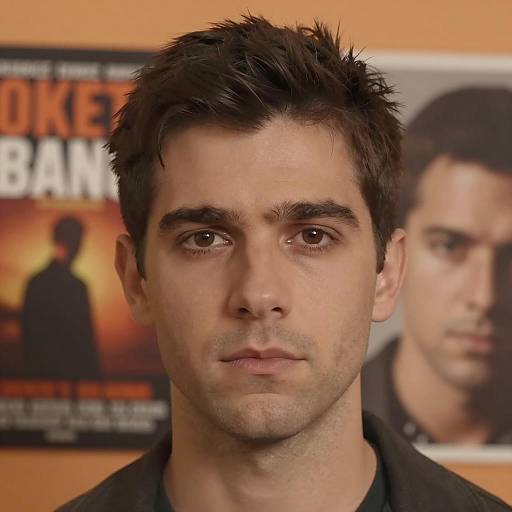 Serious Man in Warm Toned Collage