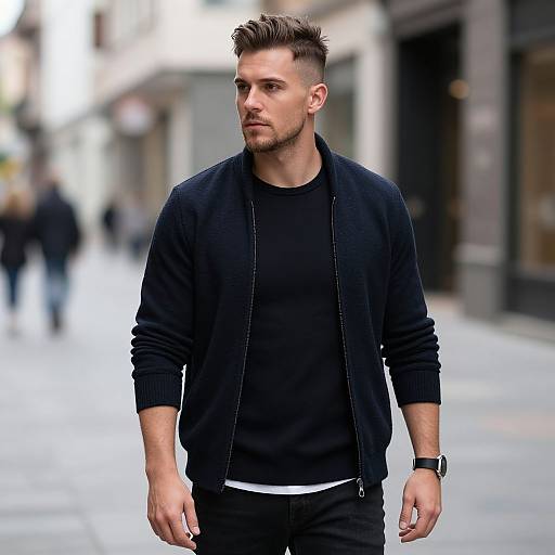 Trendy European Man with Taper Fade
