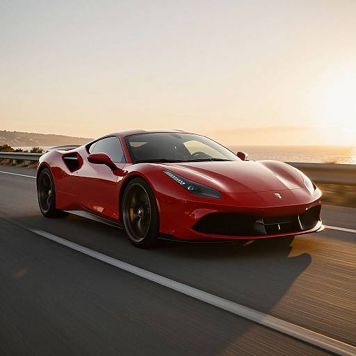 Luxury Sports Car Sunset Drive