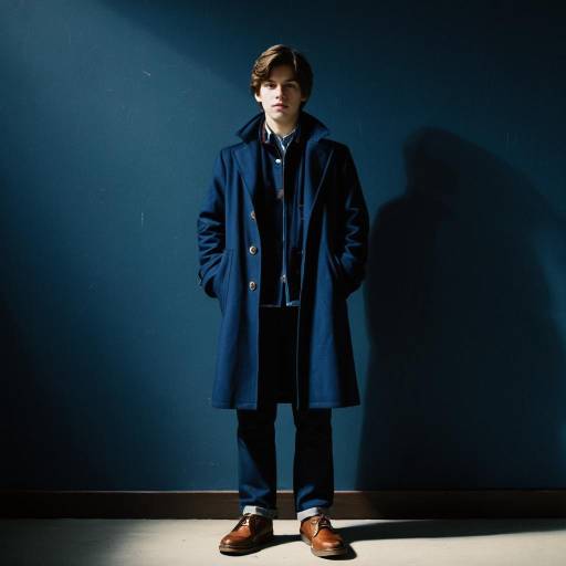 Navy Blue Coat Costume With Male Model
