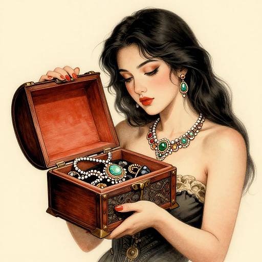 Neo Traditional Woman with Jewelry