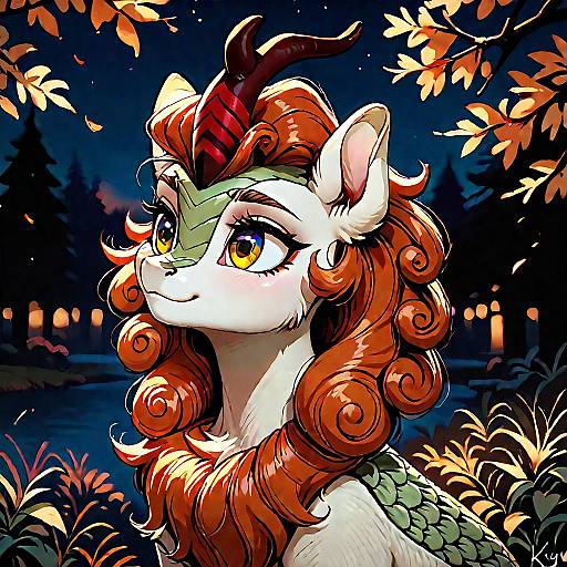 Charming Kirin Portrait Under Night Sky