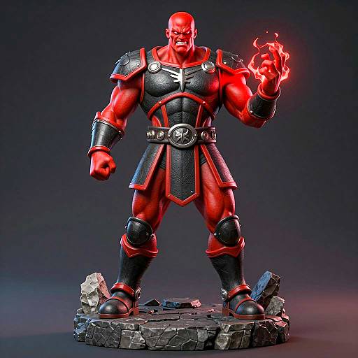 Fierce Warrior in Dark Armor