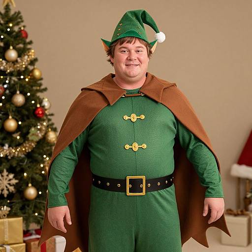 Plus Sized Elf Costume for Men