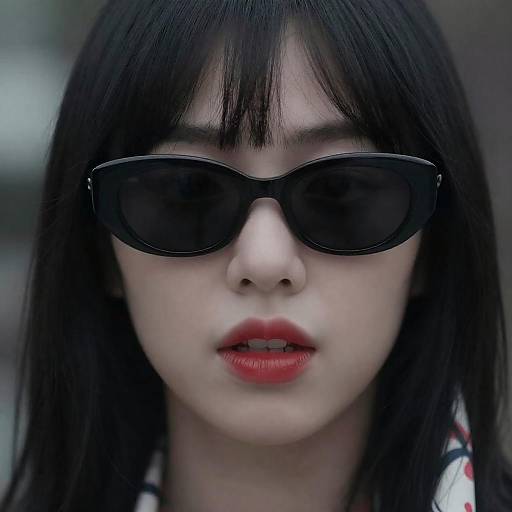 Close-Up Portrait: Woman with Black Bangs