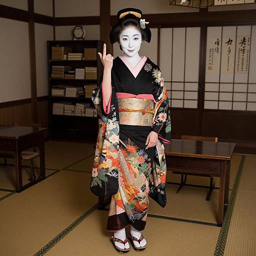 Graceful Chinese Geisha in Edo School