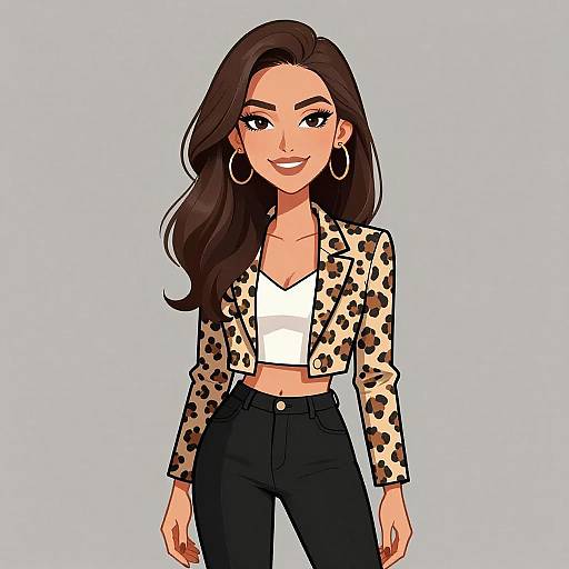 Edgy Woman in Leopard Print Blazer