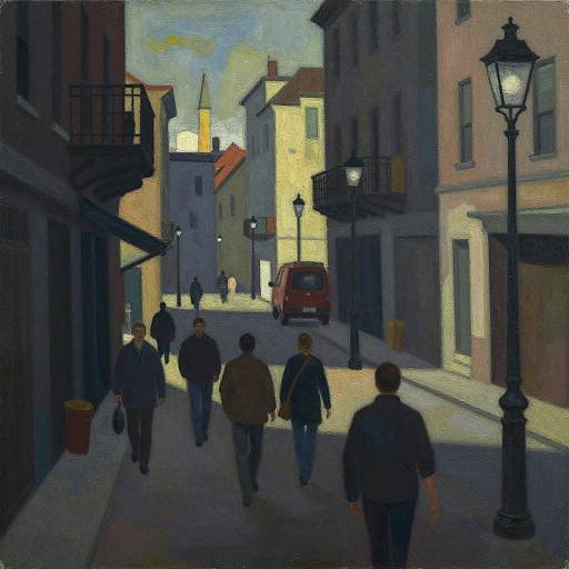 Expressionist Urban Collage with Nostalgic Ambiance