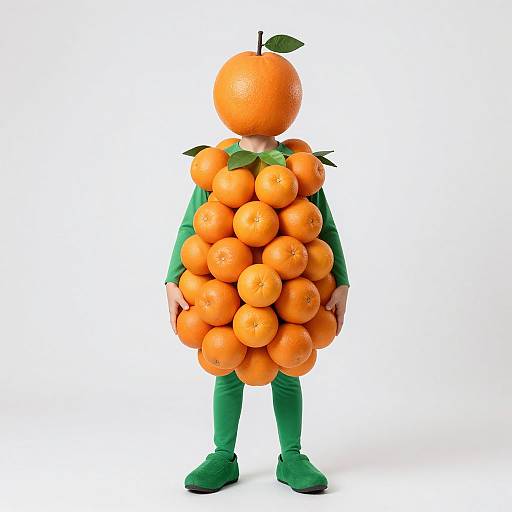 Adult Wearing Orange Fruit Costume