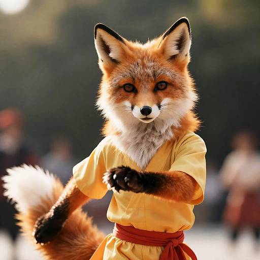 Realistic Anthropomorphic Fox Dancer Portrait