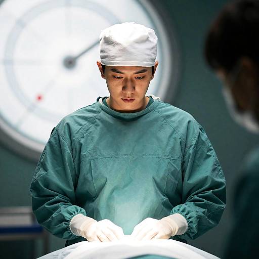 Intense Young Surgeon in Operating Room