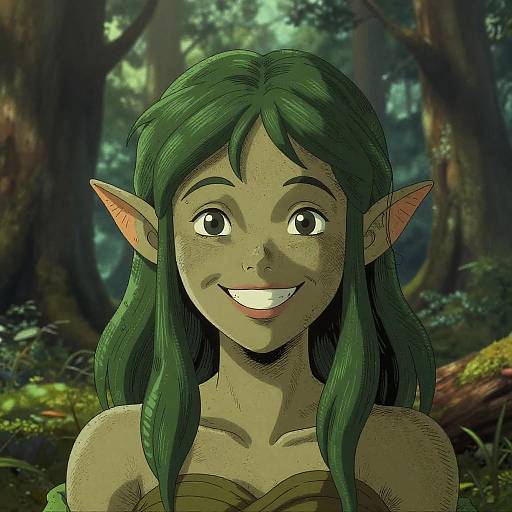 Happy Forest Spirit Comic Portrait