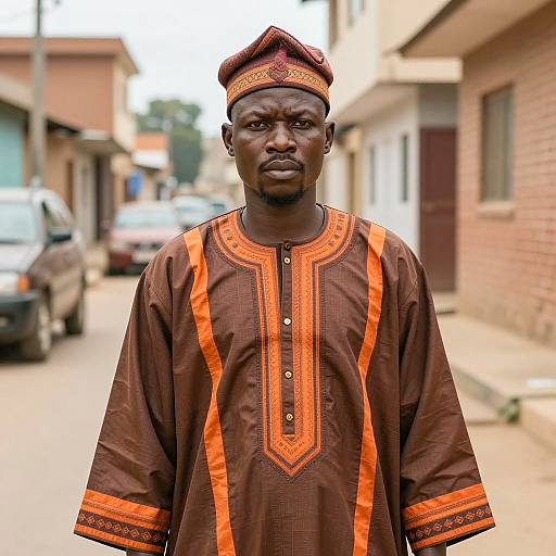 Portrait of Nigerian Man in Cultural Attire