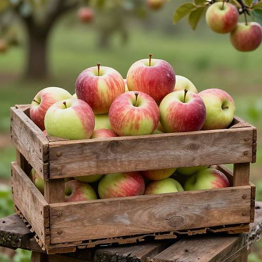 Apples in Vintage Wooden Crate