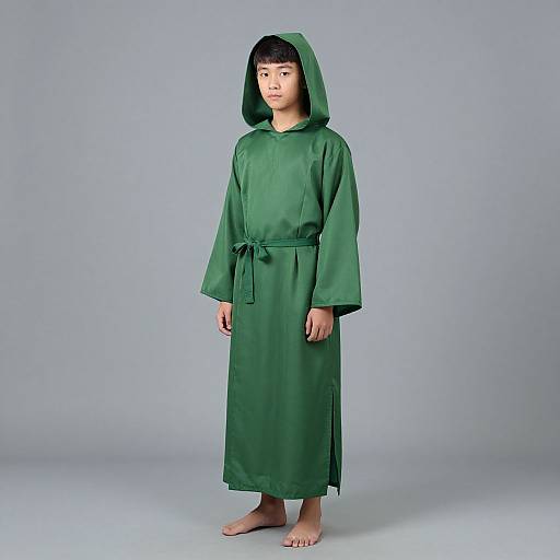 Male in Green Hooded Robe