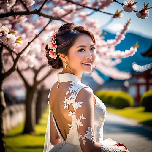 Bride in Sakura Garden