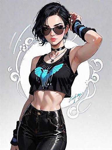 Stylish Woman in Casual Comic Fashion