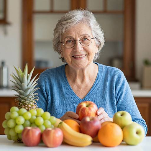 Healthy Senior Woman with Fruit