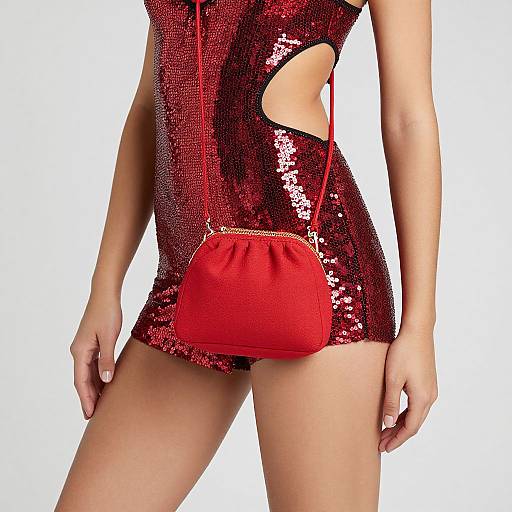 Sequin Dance Costume with Red Purse