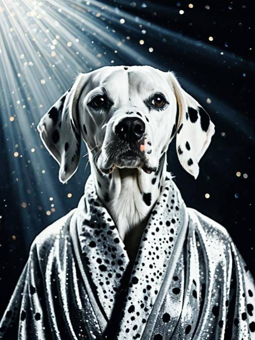 Dalmatian Dog in Silver Sparkling Robe