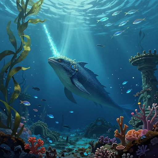 Majestic Underwater Mythical Creature