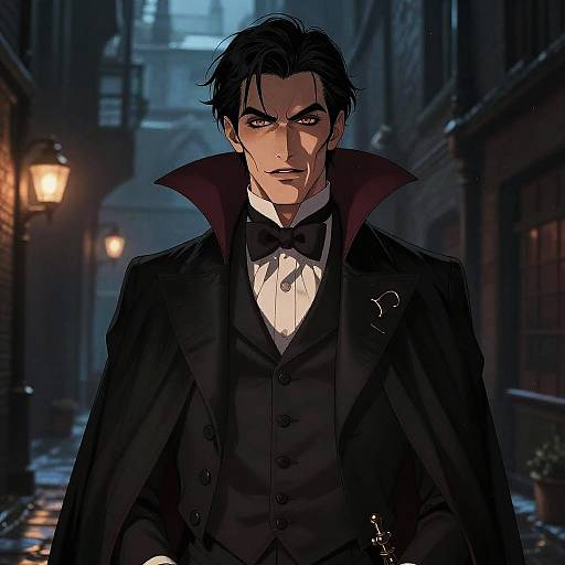 Victorian Vampire: Elegance in Dark Alley