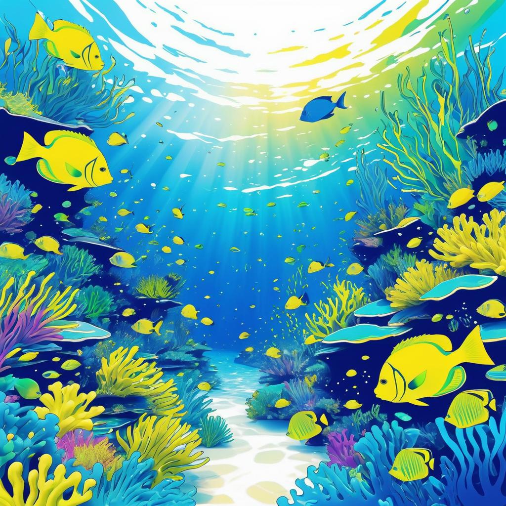 Vibrant Underwater Manga T-Shirt Design