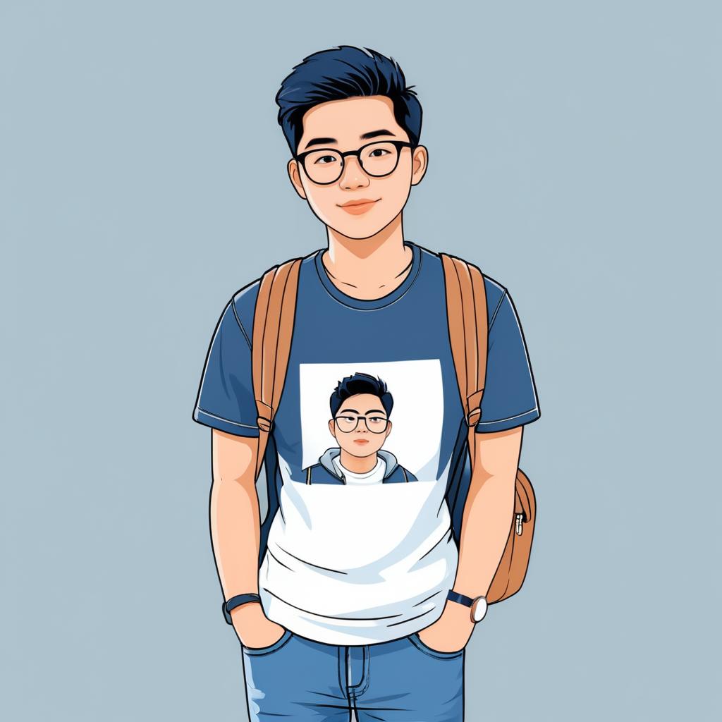 Casual Cartoon Character in Urban Style