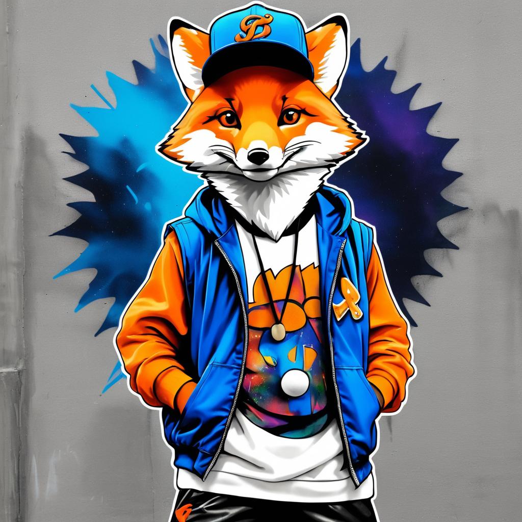 Cool Fox Rapper with Urban Style