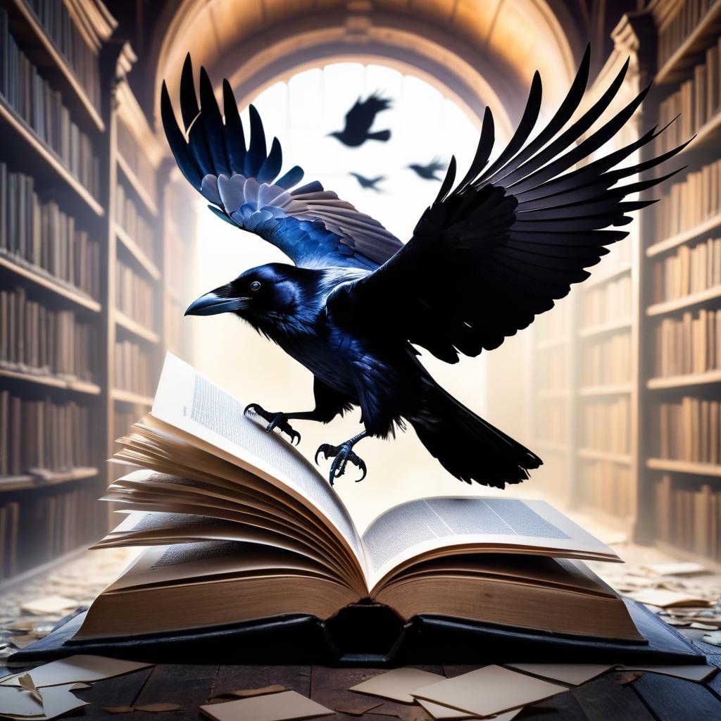 Raven-Book Fusion in Abandoned Library