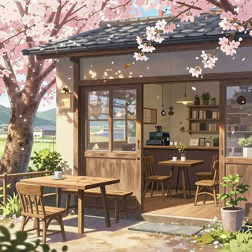 Cozy Anime Countryside Coffee Shop