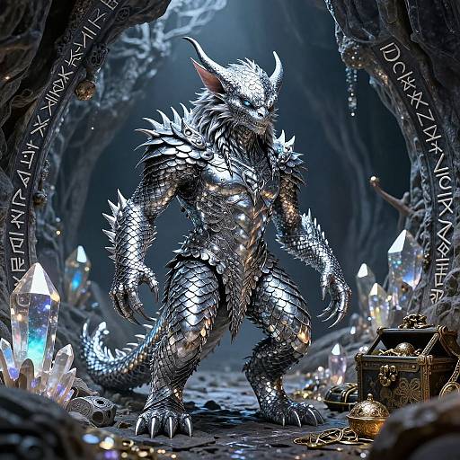 Silver Kobold in Glowing Cavern