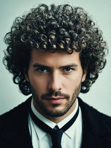 Photorealistic Man with Perm Hairstyle