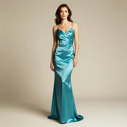 Duotone Satin Portrait in Turquoise Marigold