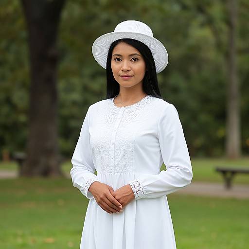 Woman in White Cambodian Costume
