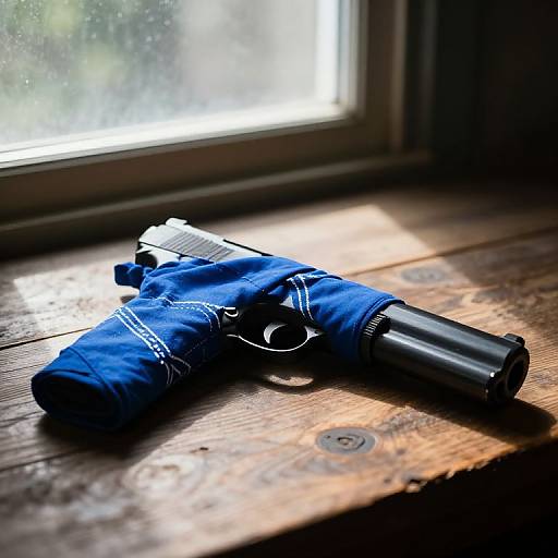 Cinematic Gun with Blue Bandana