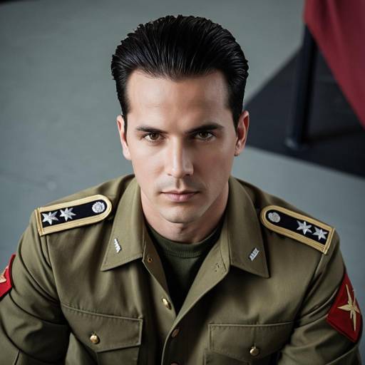 Military Officer in Khaki Uniform Portrait