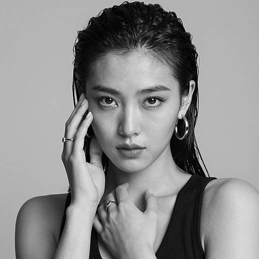 Intense Elegance: Black-and-White Portrait