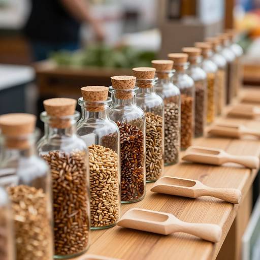 Amber Seeds in Glass Bottles