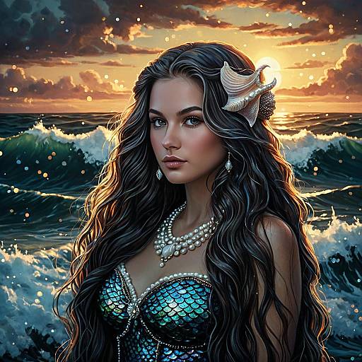 Enchanting Mermaid at Sunset