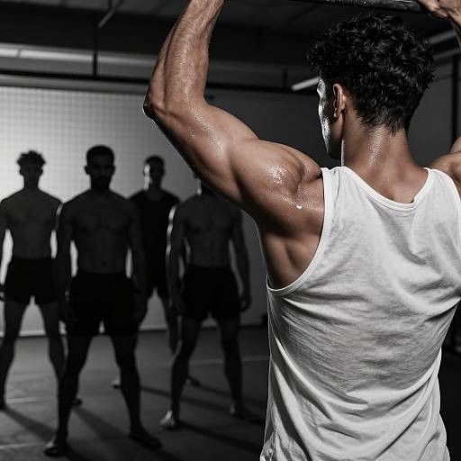 Dynamic Portrait of a Muscular Man