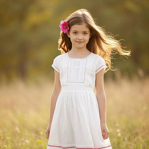 Young Girl in Sunlit Meadow