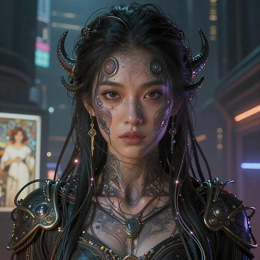 Stunning Cyberpunk Woman in 8K Art
