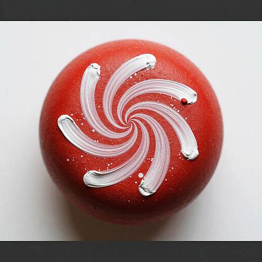 Close-Up Red Spherical Painted Object