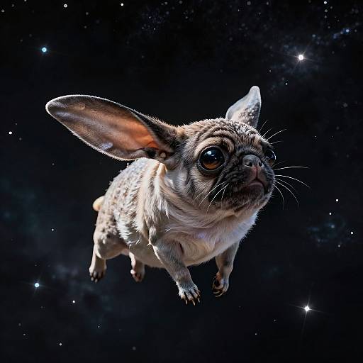 Weightless Gobijerboa Floating in Space