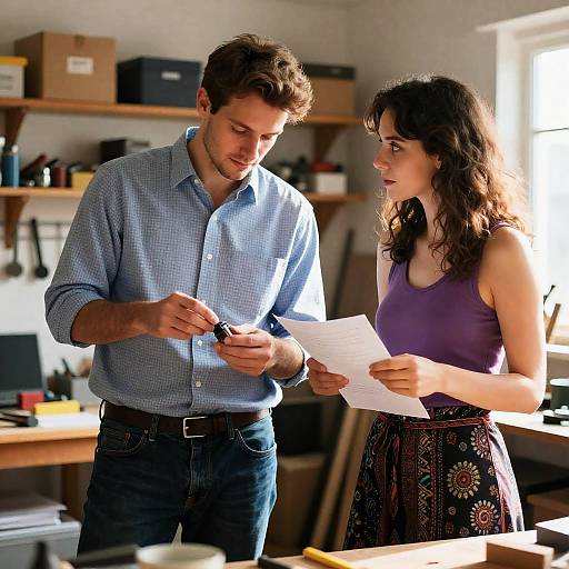 Captivating Workshop Moment Between Friends
